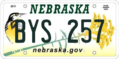NE license plate BYS257