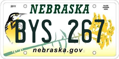 NE license plate BYS267