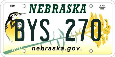 NE license plate BYS270