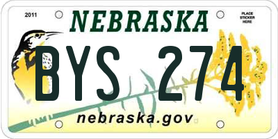 NE license plate BYS274