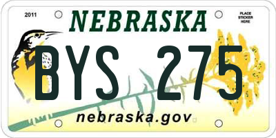 NE license plate BYS275