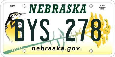 NE license plate BYS278