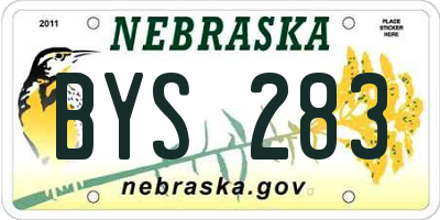 NE license plate BYS283