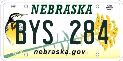 NE license plate BYS284