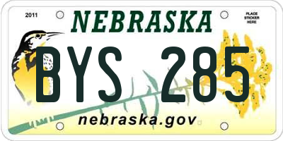 NE license plate BYS285