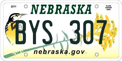 NE license plate BYS307