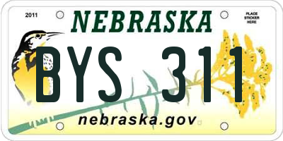 NE license plate BYS311