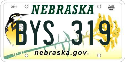 NE license plate BYS319