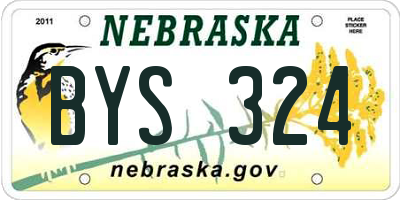 NE license plate BYS324