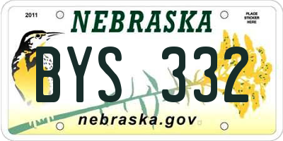 NE license plate BYS332