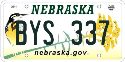 NE license plate BYS337
