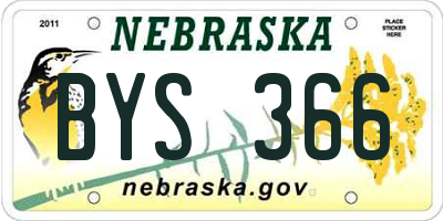 NE license plate BYS366