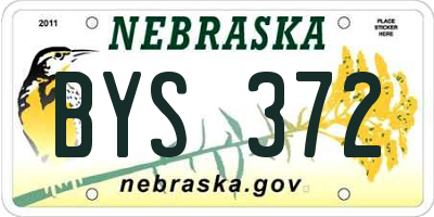 NE license plate BYS372