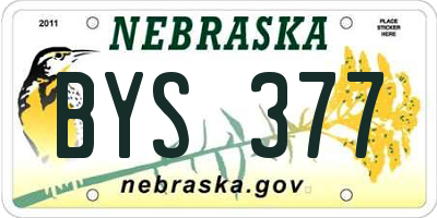 NE license plate BYS377