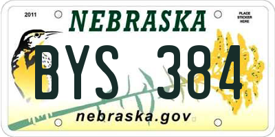 NE license plate BYS384