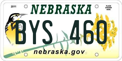 NE license plate BYS460