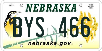 NE license plate BYS466