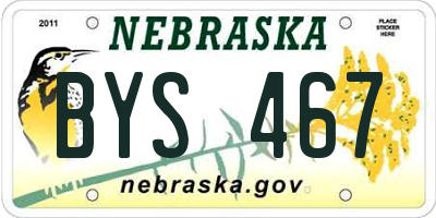 NE license plate BYS467