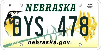 NE license plate BYS478