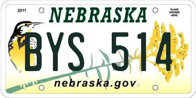 NE license plate BYS514