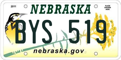 NE license plate BYS519