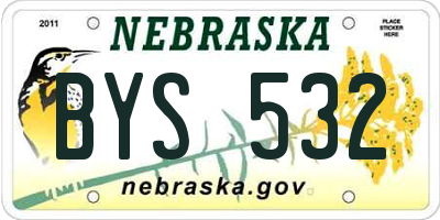 NE license plate BYS532