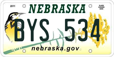 NE license plate BYS534