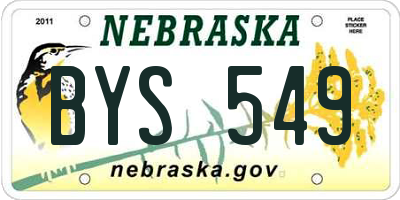 NE license plate BYS549