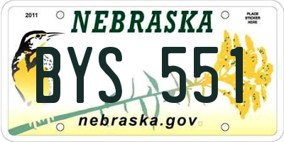 NE license plate BYS551