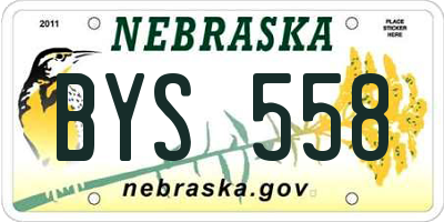 NE license plate BYS558