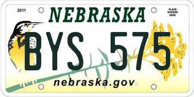 NE license plate BYS575