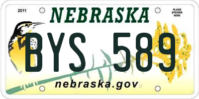 NE license plate BYS589