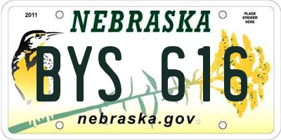 NE license plate BYS616