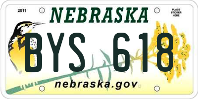 NE license plate BYS618