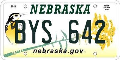 NE license plate BYS642