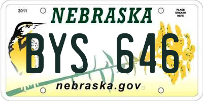 NE license plate BYS646