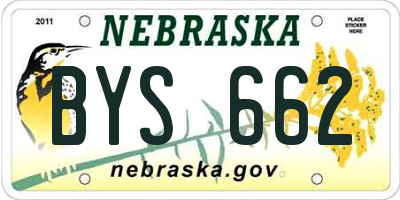 NE license plate BYS662