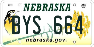NE license plate BYS664
