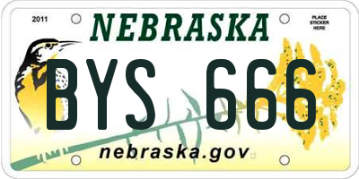 NE license plate BYS666