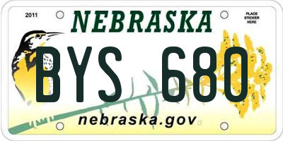 NE license plate BYS680
