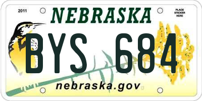 NE license plate BYS684