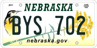 NE license plate BYS702