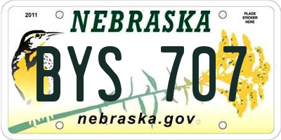 NE license plate BYS707