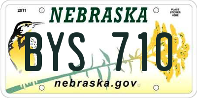 NE license plate BYS710