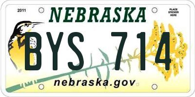 NE license plate BYS714