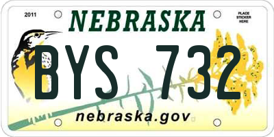 NE license plate BYS732