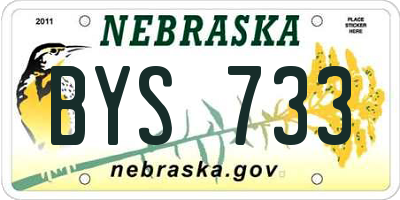 NE license plate BYS733
