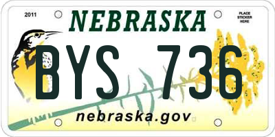NE license plate BYS736