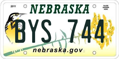 NE license plate BYS744