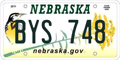 NE license plate BYS748